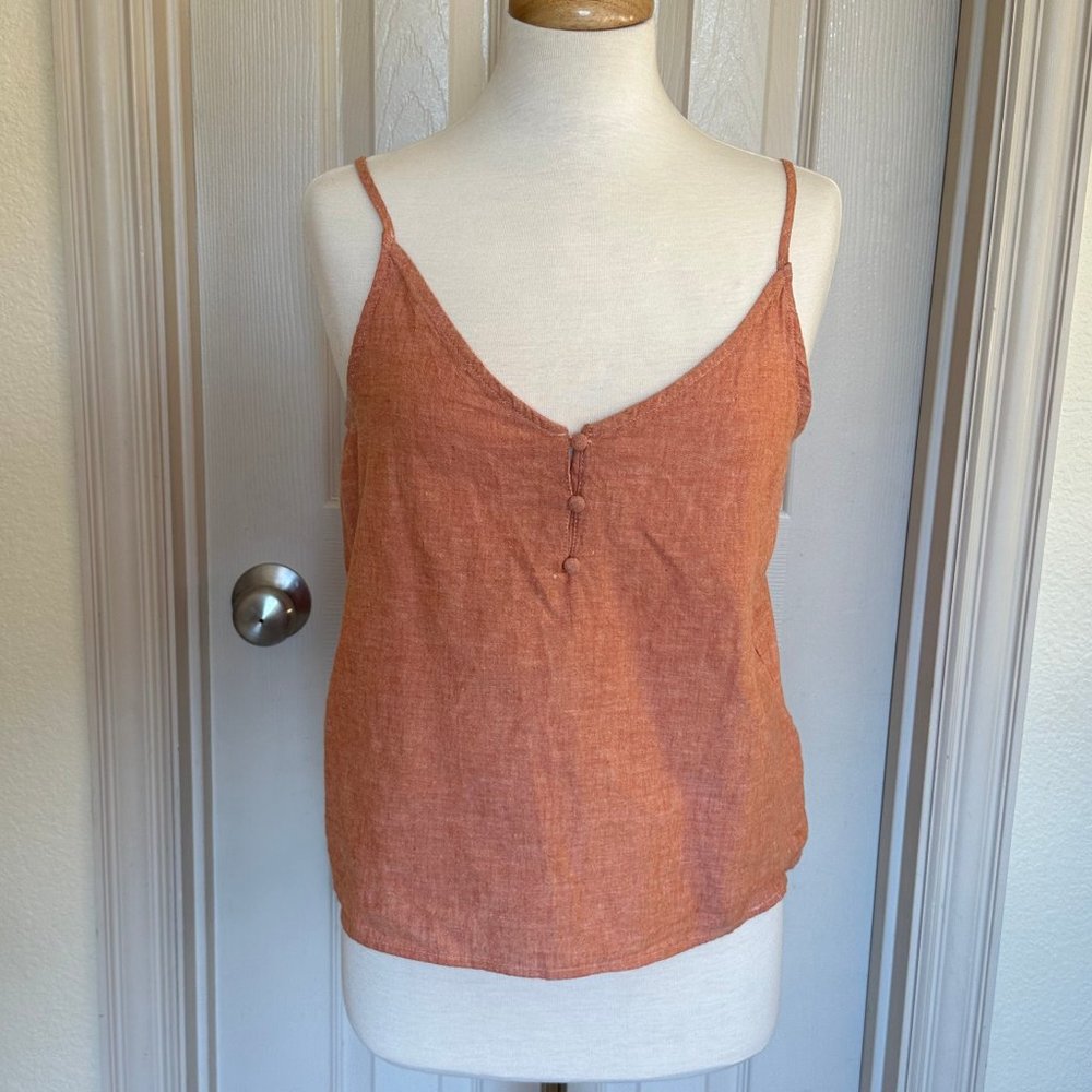 Cotton On Rust Linen Spaghetti Strap Tank - Medium